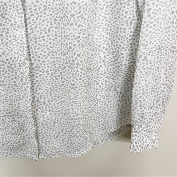 Carolina Belle Small S Leopard Polka Dot Print Top Blouse Cream White Gray Pink - Picture 4 of 8